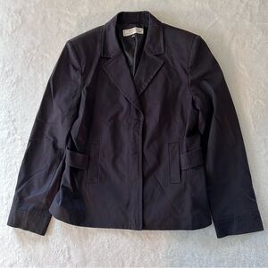 Tahari Arthur S Levine Women's Blazer Size 12 Black Zipper Pockets Jacket